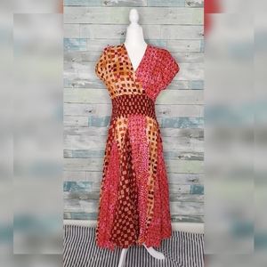 Sandy Starkman Vintage Red Orange Midi Dress M